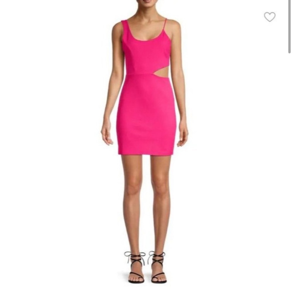 Socialite Hot Pink Sporty Barbie-Core Cut Out Stretchy Mini Dress
